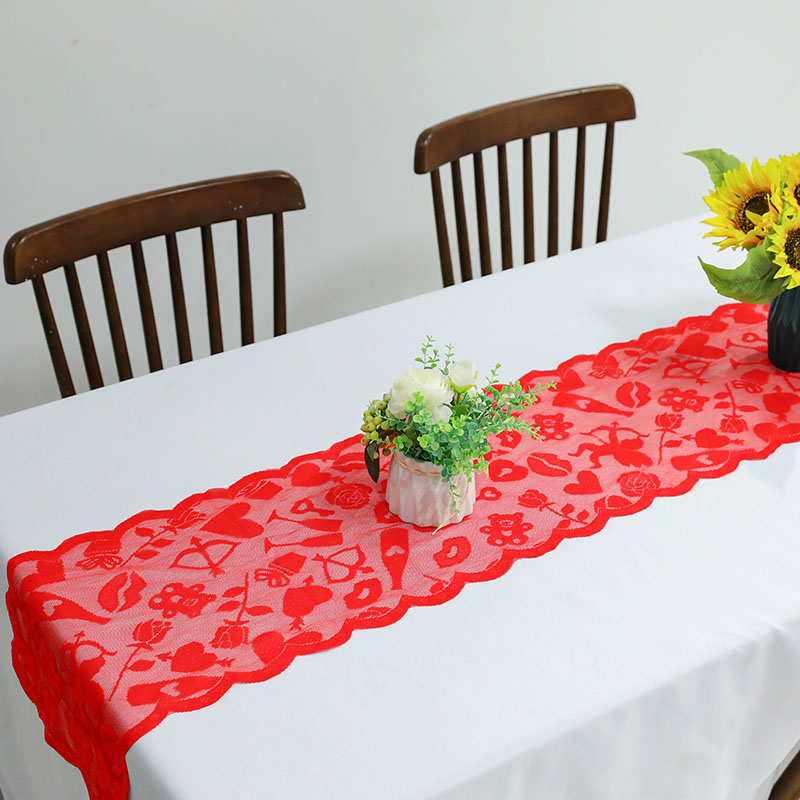 Camino de mesa para decoración de fiestas de Día de San Valentín