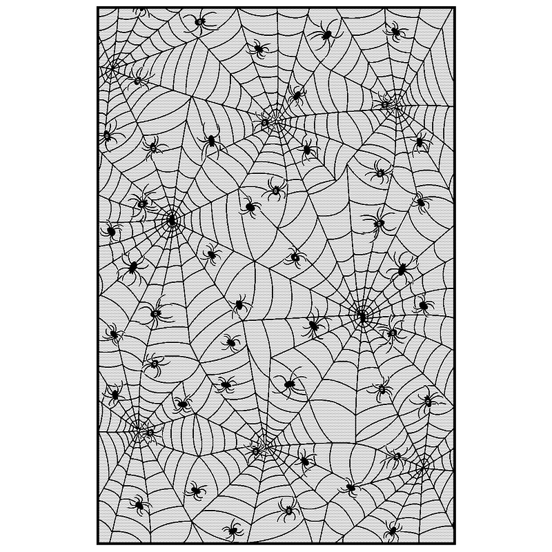 Mantel cuadrado con araña y murciélago para la decoración de Halloween